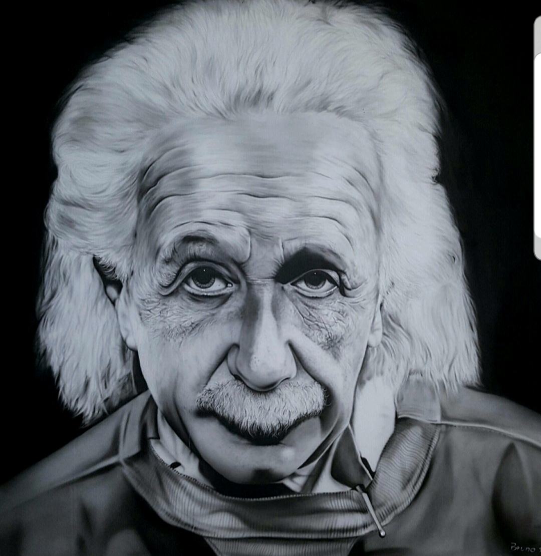 Portrait of Albert Einstein by Artist Peter Frechette.