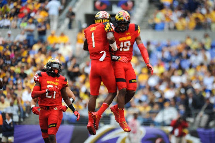 UMD Football Helmets.