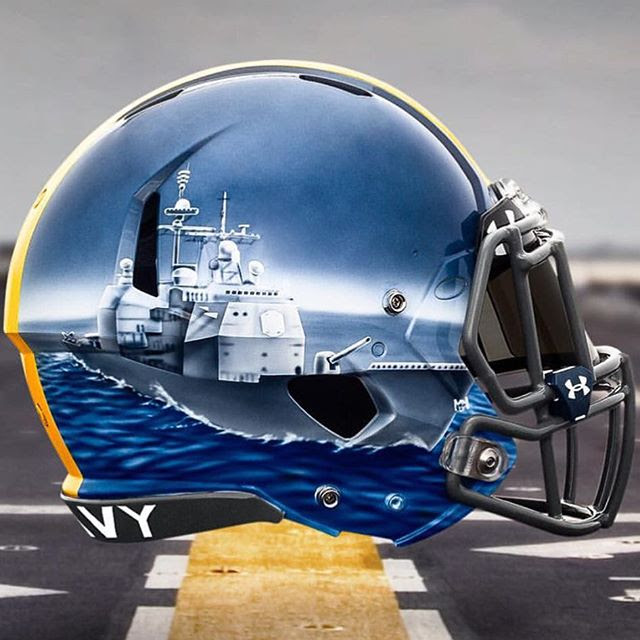 Naval Cruiser Football Helmet for Annapolis Naval Academy.