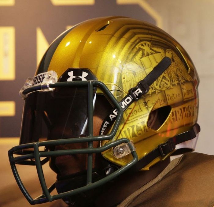 Notre Dame Gold Helmet.
