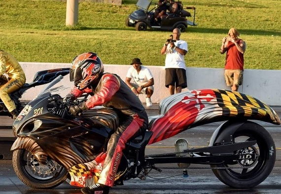 Racing Motorcycle with Maryland Flag.