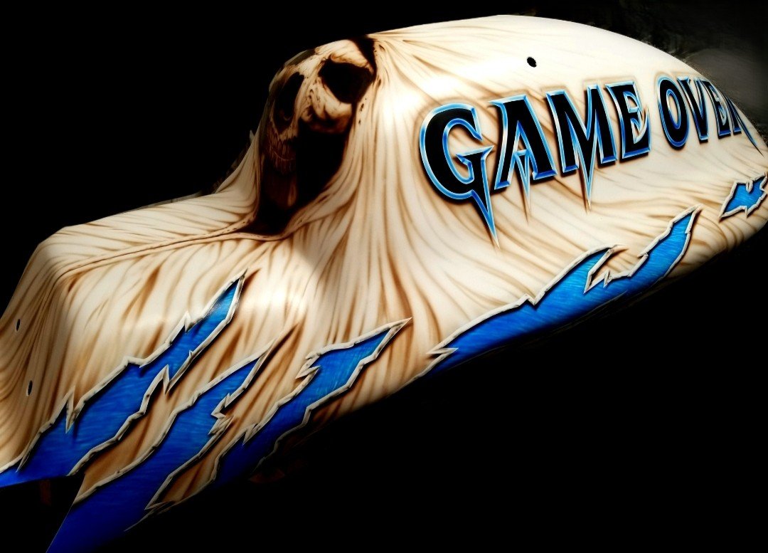 Closeup of Side of Reaper Motorcycle.